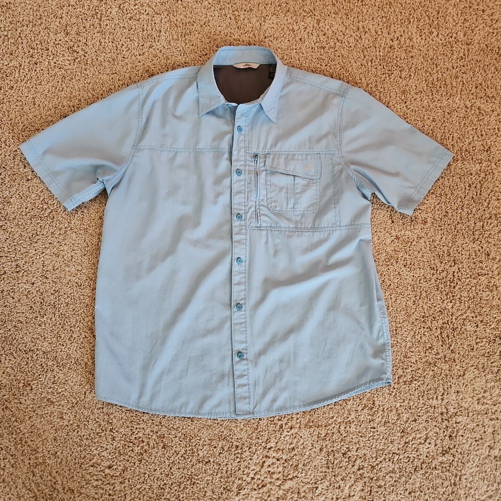 Wrangler Light Blue Short Sleeve Button-Down Shirt